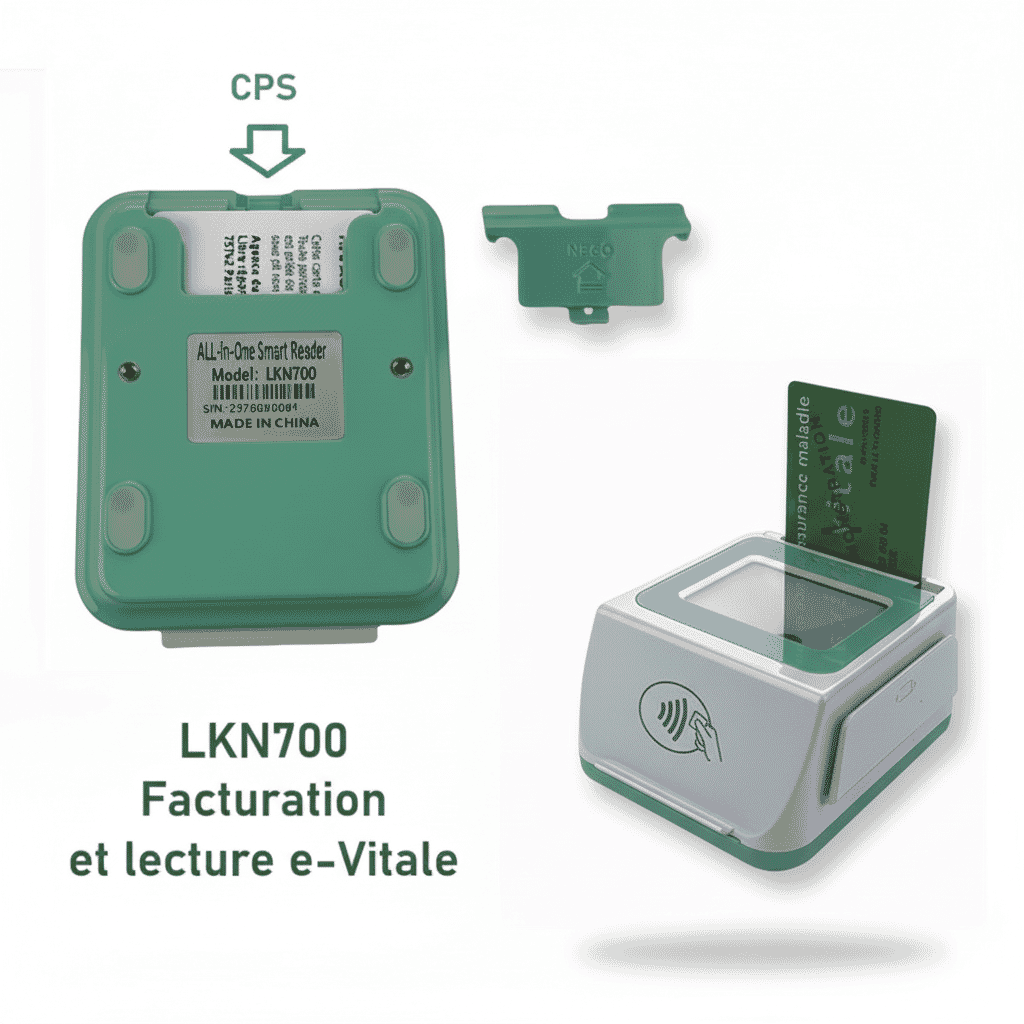 Lecteur SESAM-Vitale, LKN700, compartiment CPS sécurisé